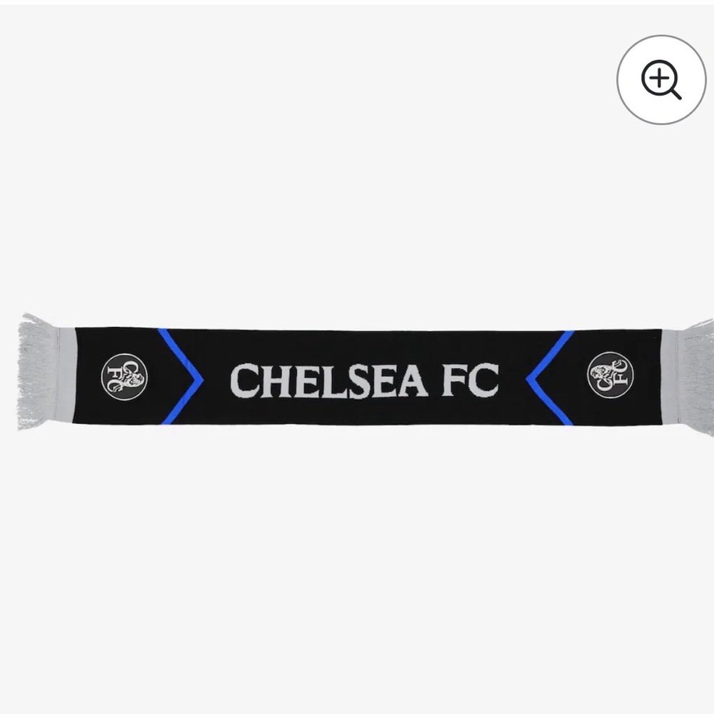 Chelsea FC Soccer Football Scarf Licensed Blue Black with fringe